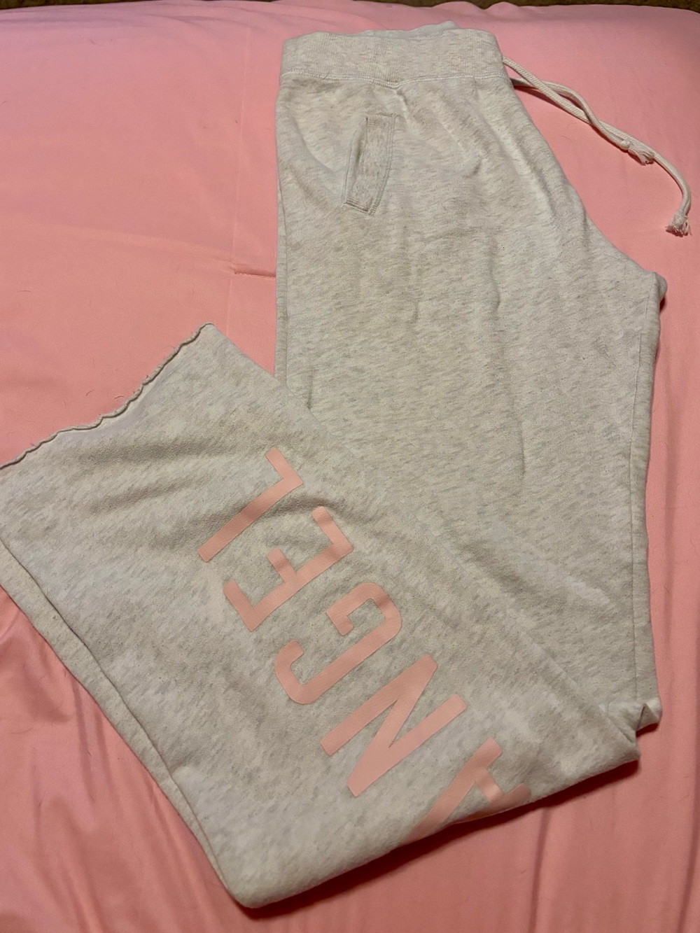 Victoria's Secret Light Gray Lounge Sweatpants with Pink Logo